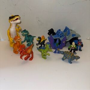 Playskool Jurassic World Pachycephalosaurus Pterodactyl Velociraptor Lot Dino
